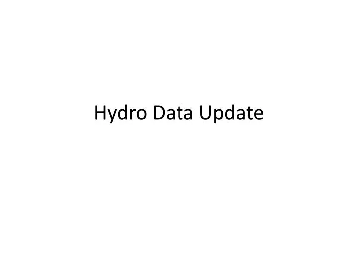hydro data update
