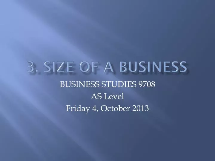 3 size of a business