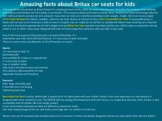 Amazing facts about Britax car seats for kids