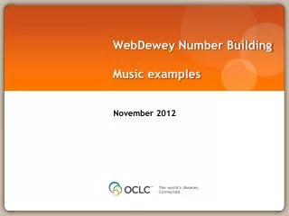 WebDewey Number Building Music examples