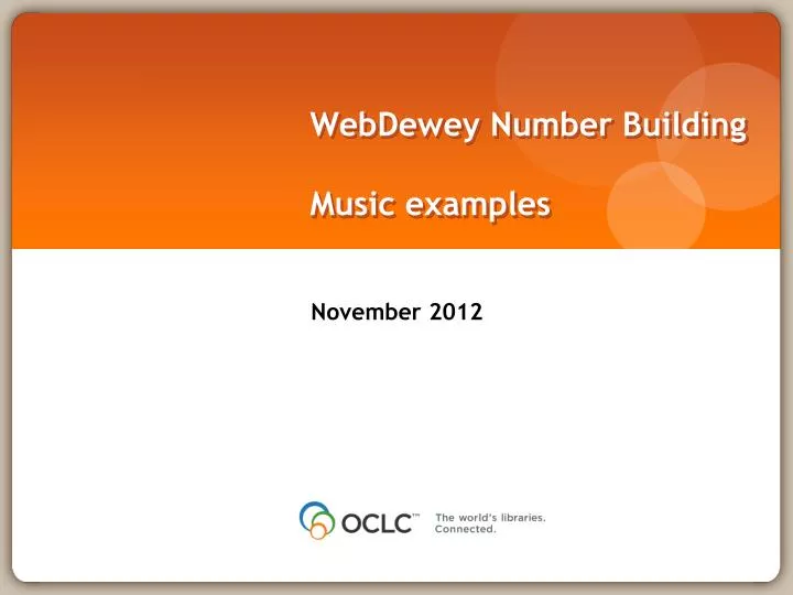 webdewey number building music examples