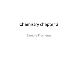 Chemistry chapter 3