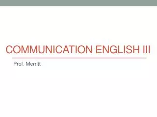 communication english iii