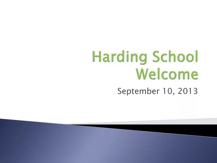 harding school welcome