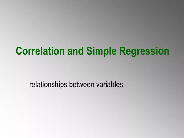 correlation and simple regression