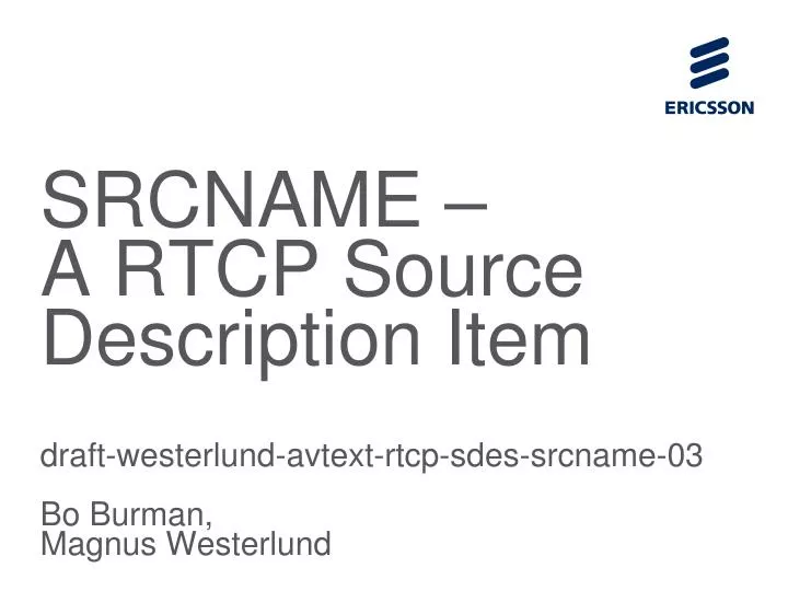 srcname a rtcp source description item