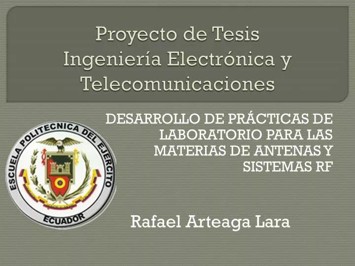 proyecto de tesis ingenier a electr nica y telecomunicaciones