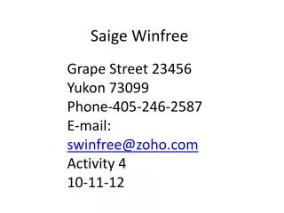 Saige Winfree