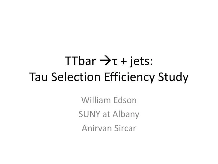 ttbar jets tau selection efficiency study
