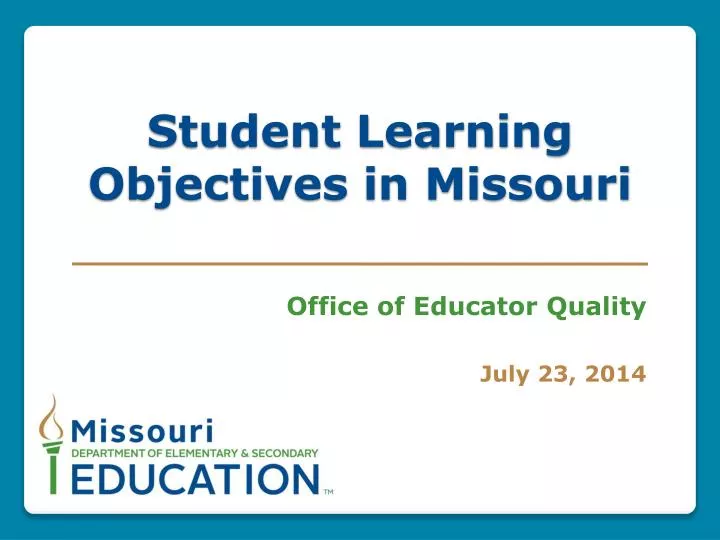 student learni ng objectives in missouri