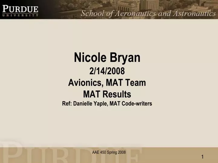 nicole bryan 2 14 2008 avionics mat team mat results ref danielle yaple mat code writers