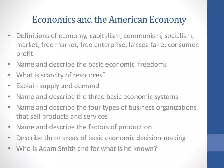economics and the american economy