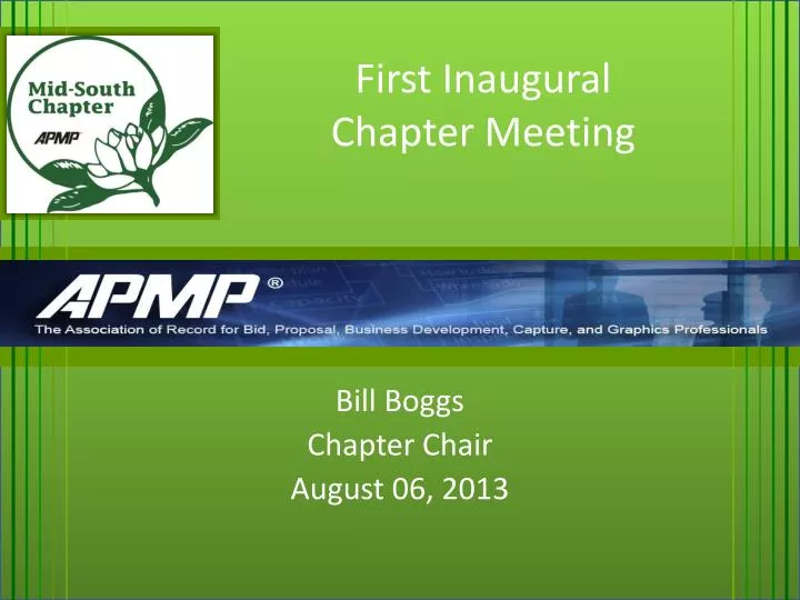 first inaugural chapter meeting