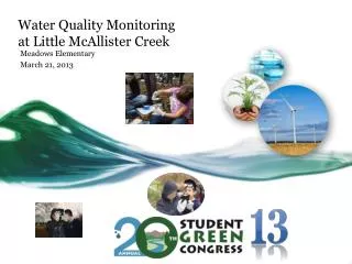 water quality monitoring at little mcallister creek