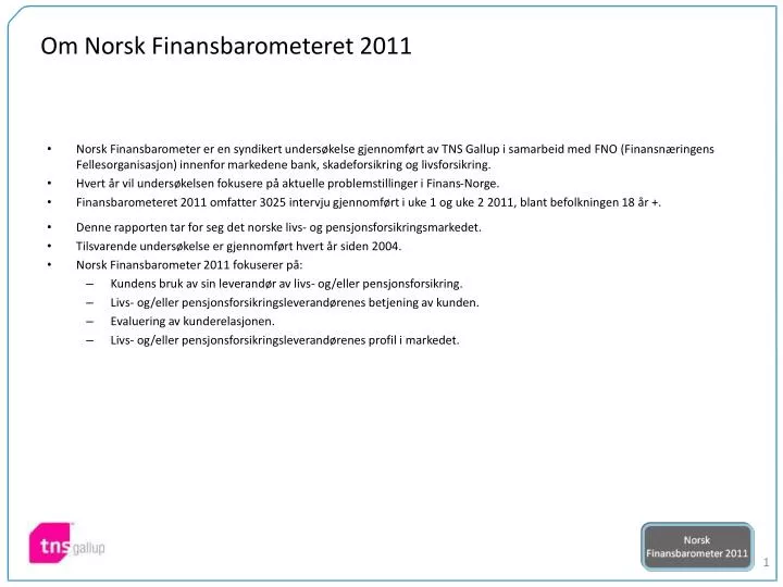 om norsk finansbarometeret 2011
