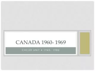 Canada 1960- 1969