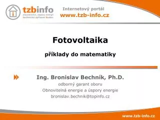 Fotovoltaika příklady do matematiky