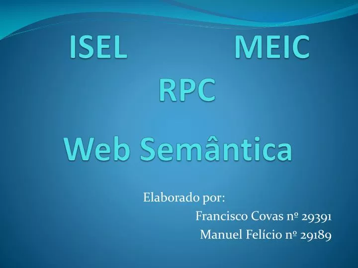 PPT ISEL MEIC RPC PowerPoint Presentation Free Download ID 3252611 PPT ISEL MEIC RPC PowerPoint Presentation Free Download ID 3252611