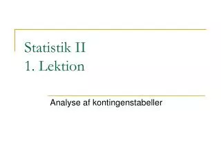 statistik ii 1 lektion