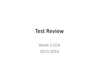 Test Review