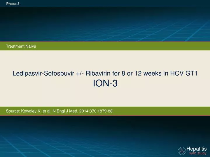 ledipasvir sofosbuvir ribavirin for 8 or 12 weeks in hcv gt1 ion 3