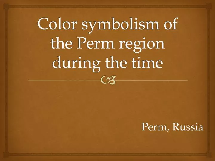 color symbolism of the perm region during the time
