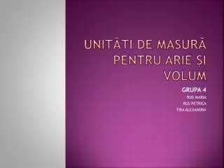 unit i de masur pentru arie i volum