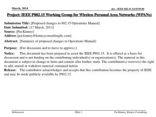 Project: IEEE P802.15 Working Group for Wireless Personal Area Networks (WPANs)