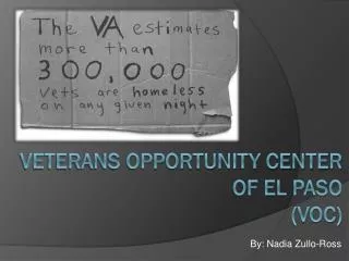 VETERANS OPPORTUNITY CENTER of el paso (VOC)