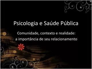 psicologia e sa de p blica