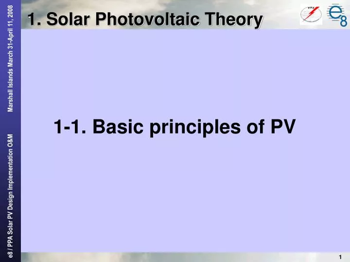 1 solar photovoltaic theory