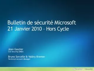 bulletin de s curit microsoft 21 janvier 2010 hors cycle