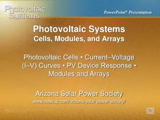 Photovoltaic Systems