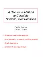 A Recursive Method to Calculate Nuclear Level Densities - slide 1