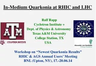 In-Medium Quarkonia at RHIC and LHC
