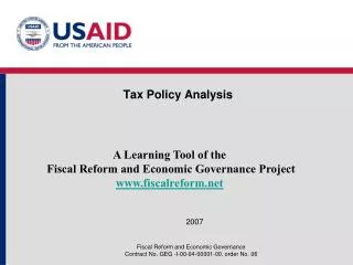 Tax Policy Analysis
