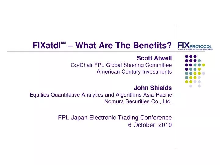 fixatdl sm what are the benefits