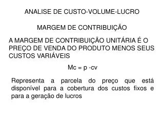 analise de custo volume lucro