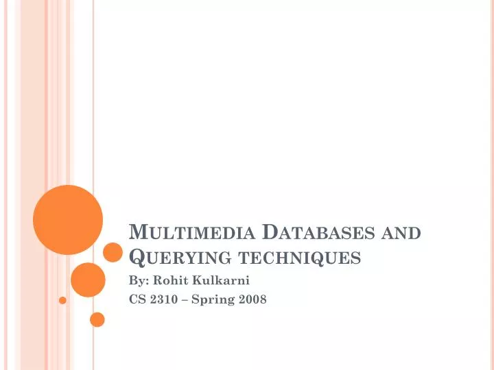 multimedia databases and querying techniques