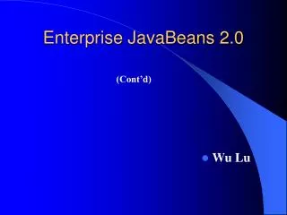 Enterprise JavaBeans 2.0