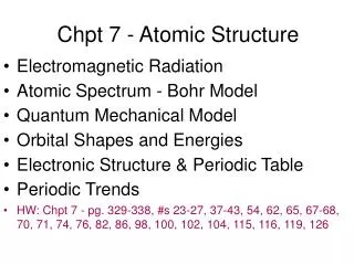 Chpt 7 - Atomic Structure