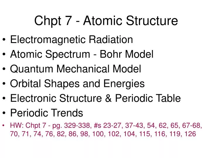 chpt 7 atomic structure