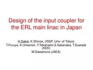 Design of the input coupler for the ERL main linac in Japan