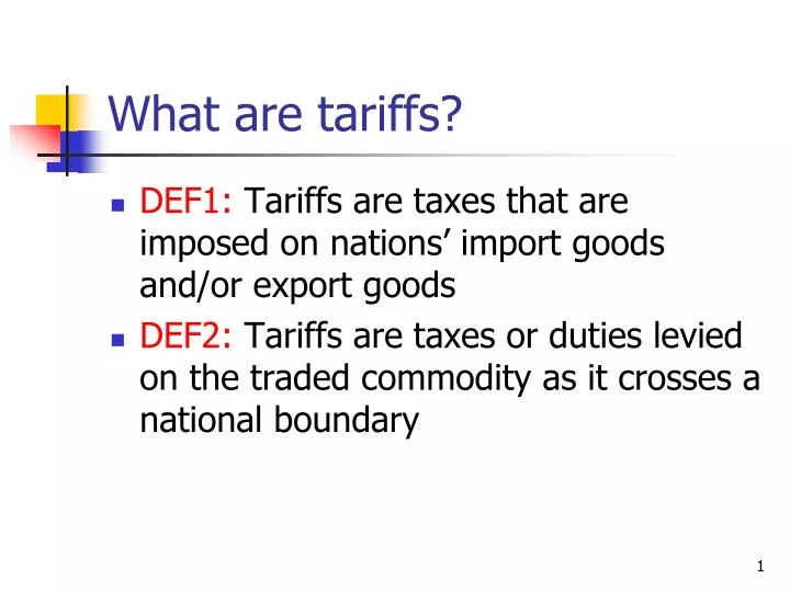 what are tariffs