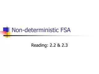 Non-deterministic FSA