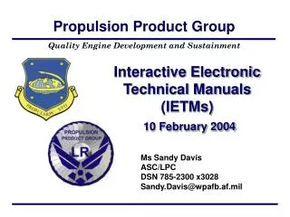 Interactive Electronic Technical Manuals (IETMs) 10 February 2004