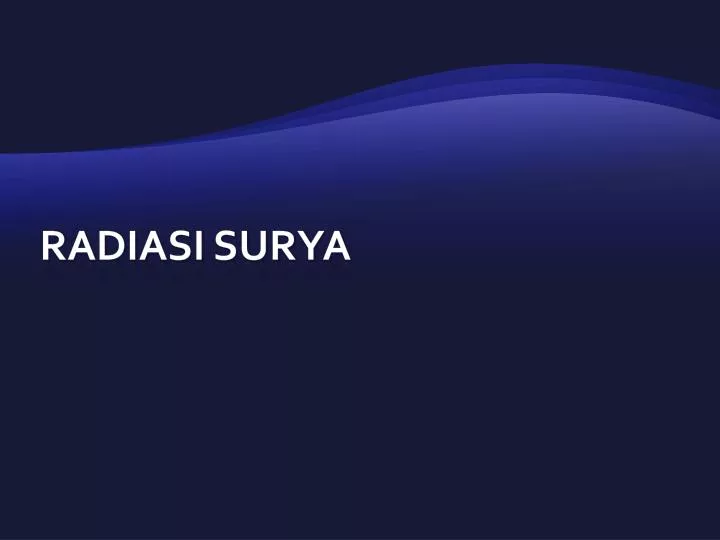 radiasi surya