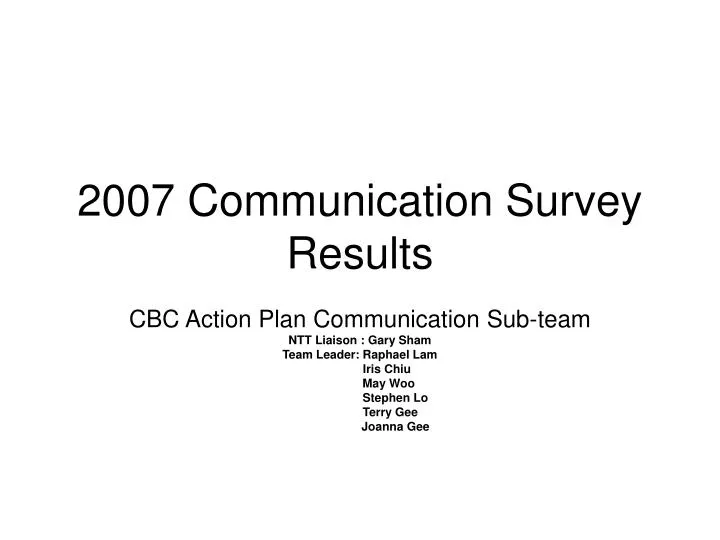 2007 communication survey results