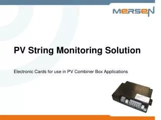 PV String Monitoring Solution