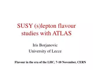 SUSY (s)lepton flavour studies with ATLAS